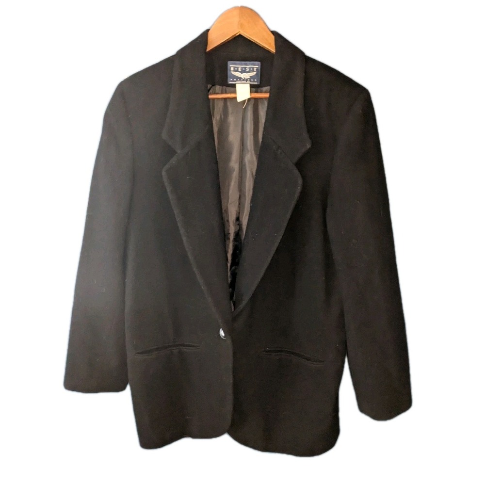 Vintage Black Wool Men's Blazer by Best American Clothing Co. Jacket‎ Sz. 44